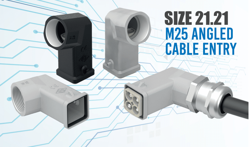 Connector sockets and pins product carried by North Coast Mencom M25 Angled Cable Entry
