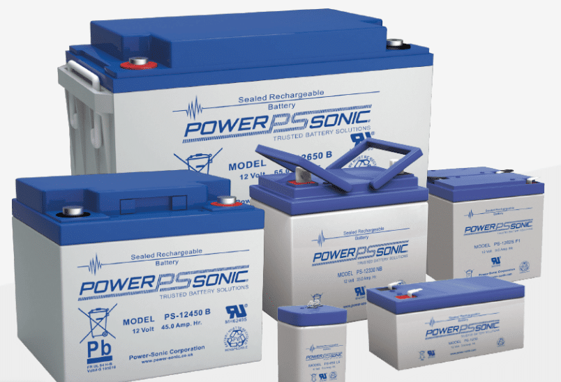 Battery, Charger, and Holders carried by North Coast sealed lead acid batteries