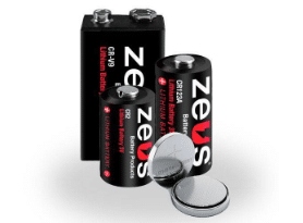 Battery, Charger, and Holders carried by North Coast lithium manganese dioxide battery