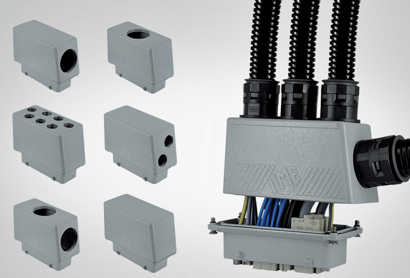 Connector sockets and pins product carried by North Coast Mencom Large Modular Enclosure